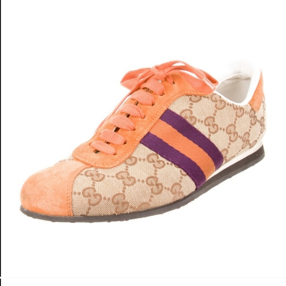 Gucci GG canvas Lowtop Suede Sneakers Size 37